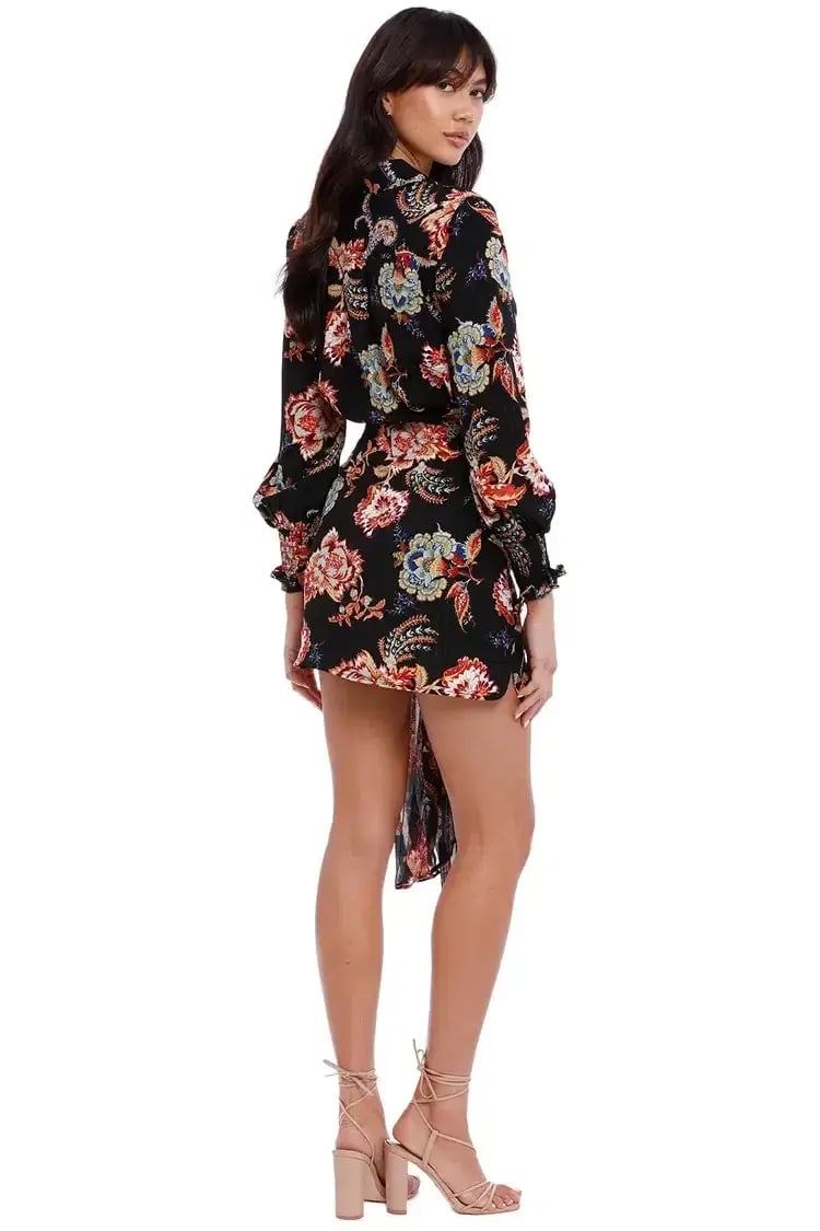Elliatt Independence Dress in Black/Floral Size 12 photo 5