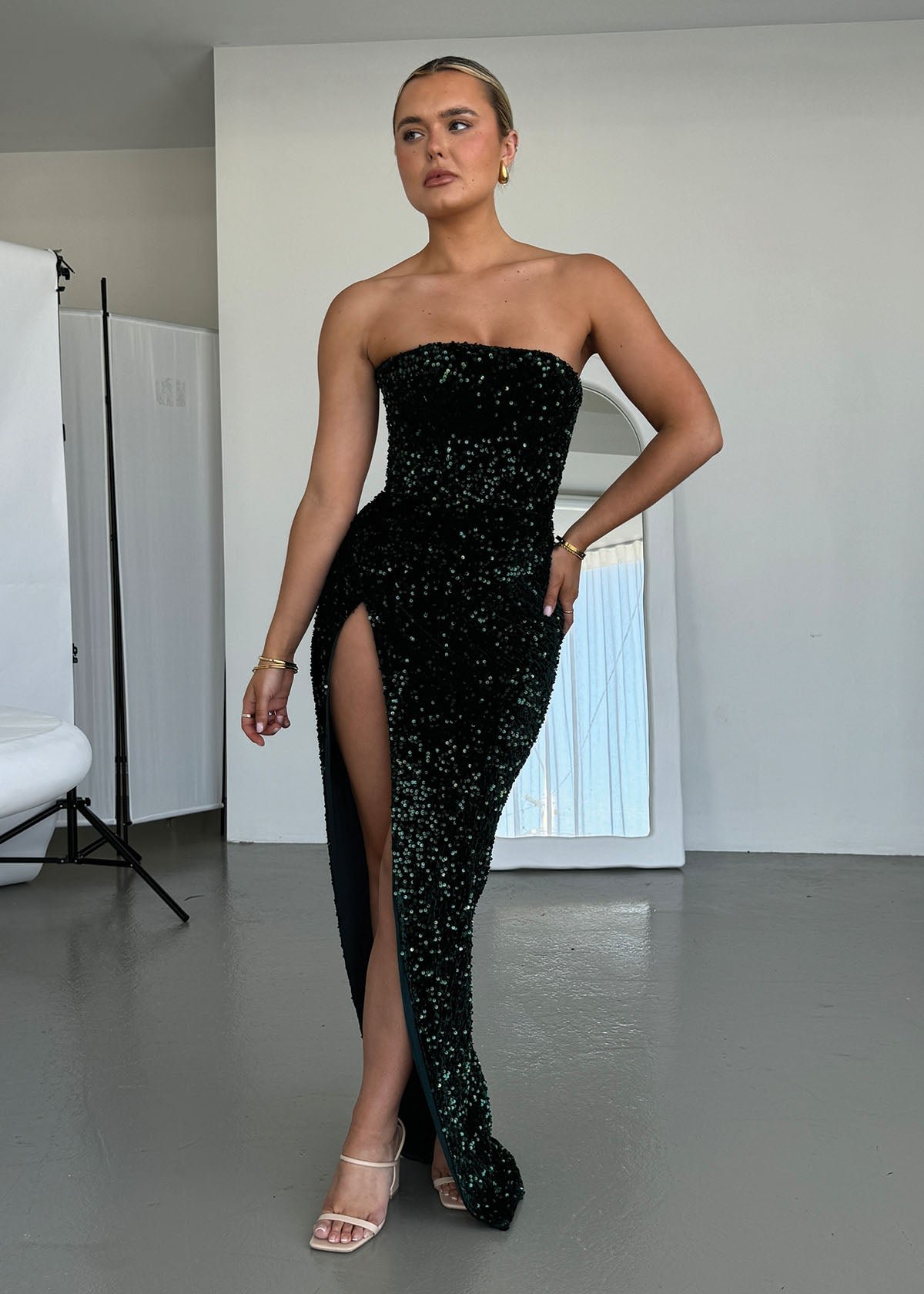Kayla Dress in Emerald photo 4