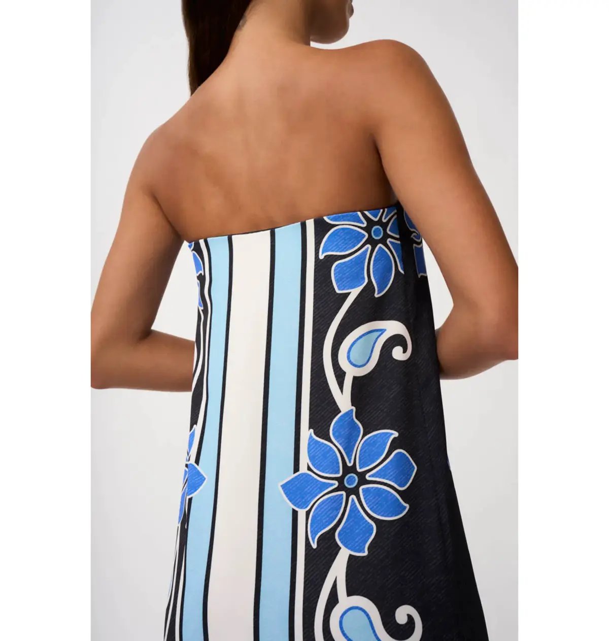 By Johnny Azure Granada Dress in Aqua Navy Ivory Size AU 6 photo 4