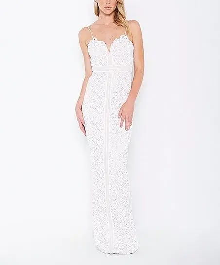 Bariano Emma Sweetheart Lace Gown White/Nude Size 8 photo 2