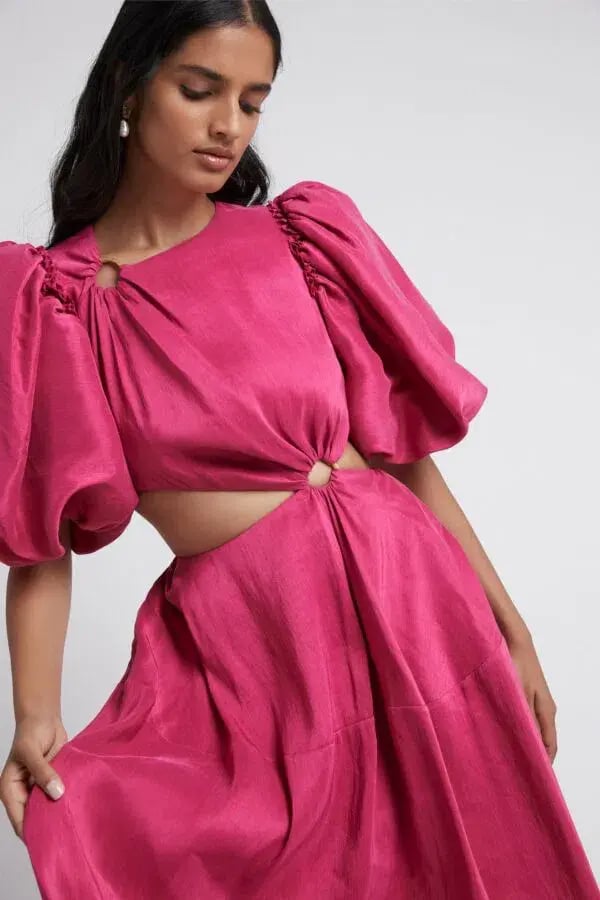 Aje Vanades Cut Out Ring Midi Dress Pink Size 8 photo 2