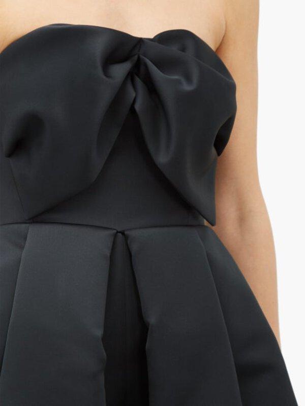 Rochas Bow Bodice Puffed Satin Gown Black Size 6 photo 3