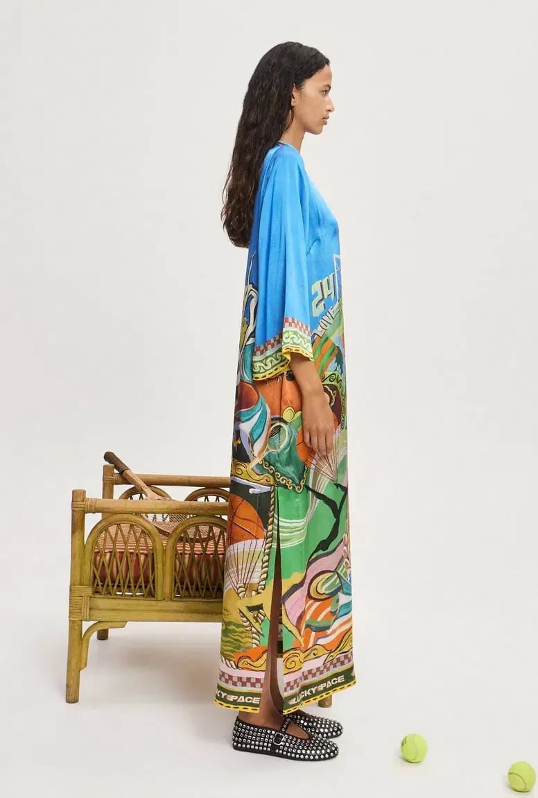 Alemais Lucky Pace Silk Midi Dress Print Size 16 photo 2
