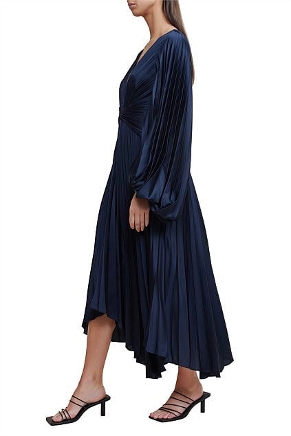 ACLER PALMS PLEAT DRESS - NAVY photo 2