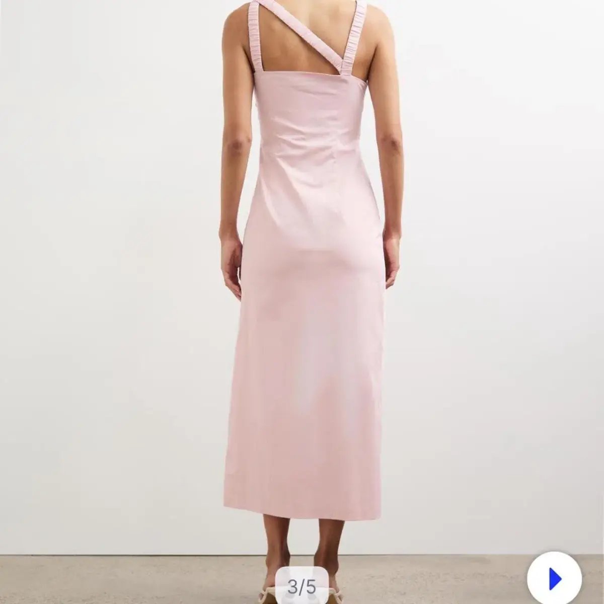 Lover Kilian Asymmetric Tuck Midi Dress in Baby Pink Size 10 photo 4