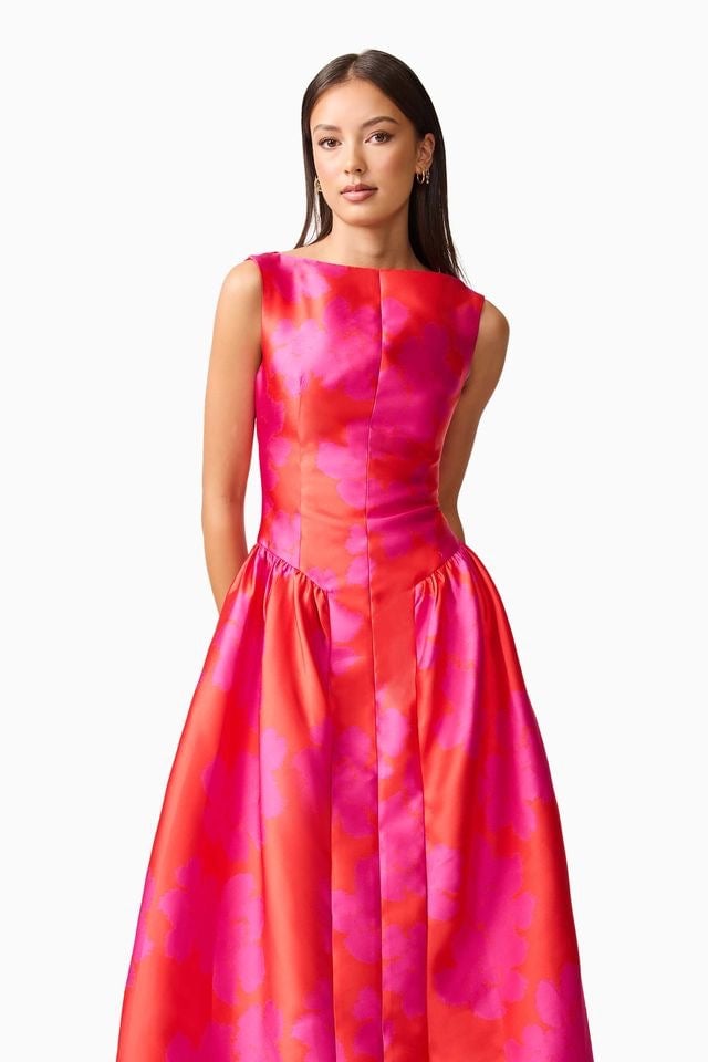 Elliatt Eloise Midi Dress - Red Fuchsia photo 3