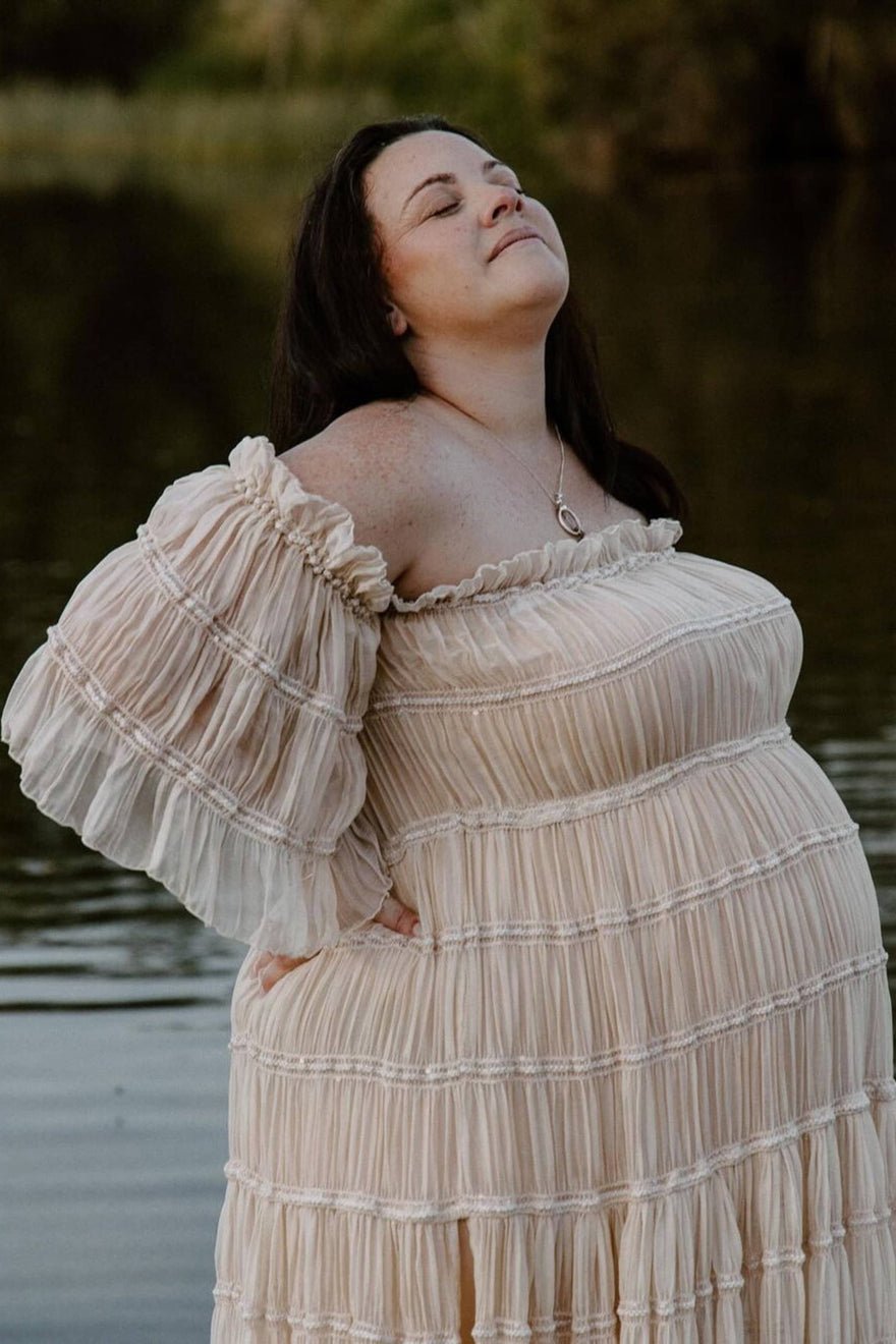 We Are Reclamation Chiffon Delight Gown - Beige photo 3