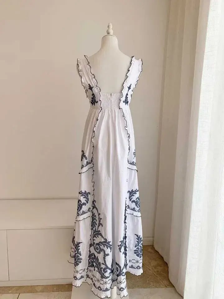 Alemais Hazel smocked embroidered midi dress size 14 photo 6