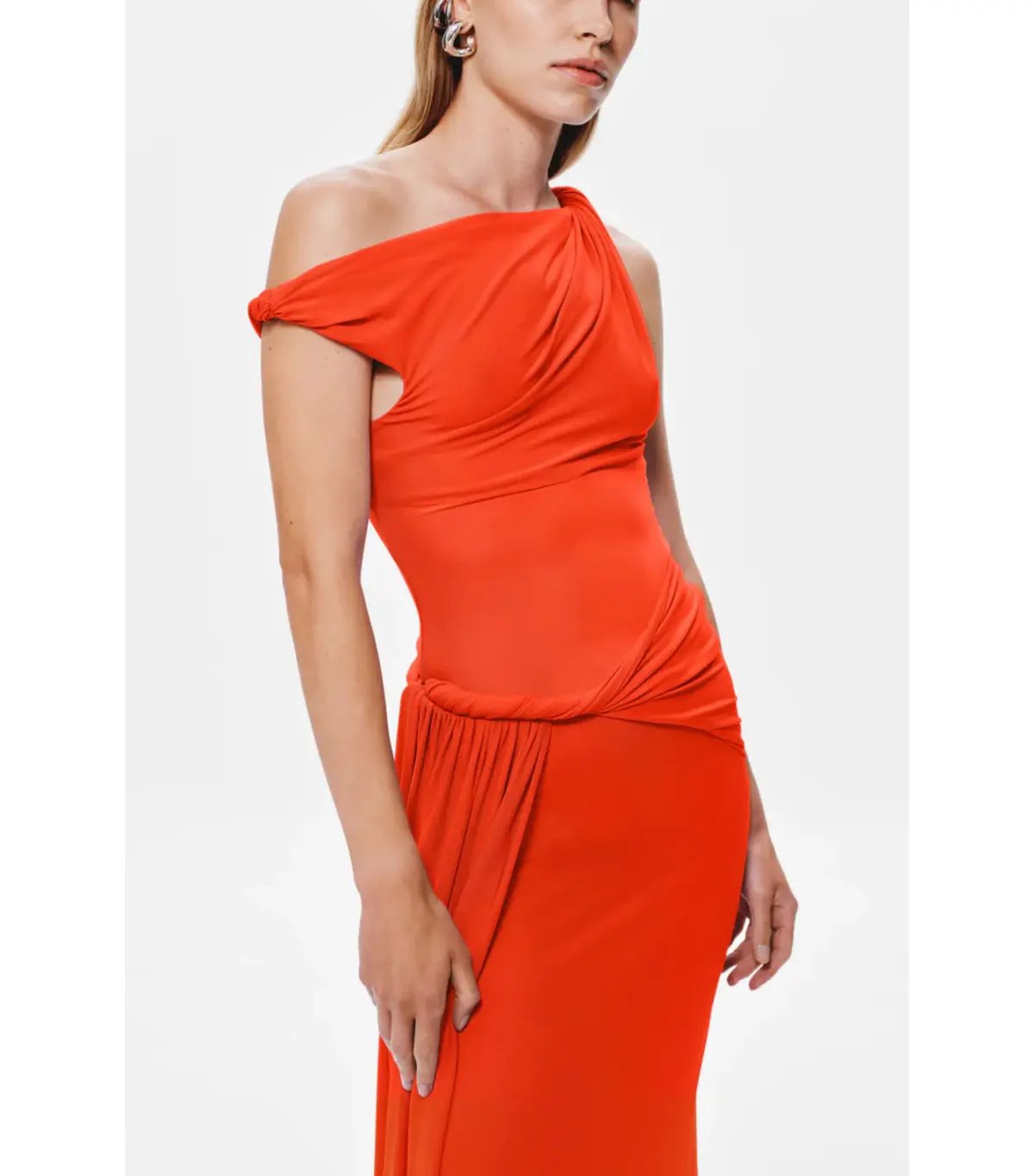 Misha Sisal Mesh Maxi Dress Chilli Red Size M / AU 10 photo 4