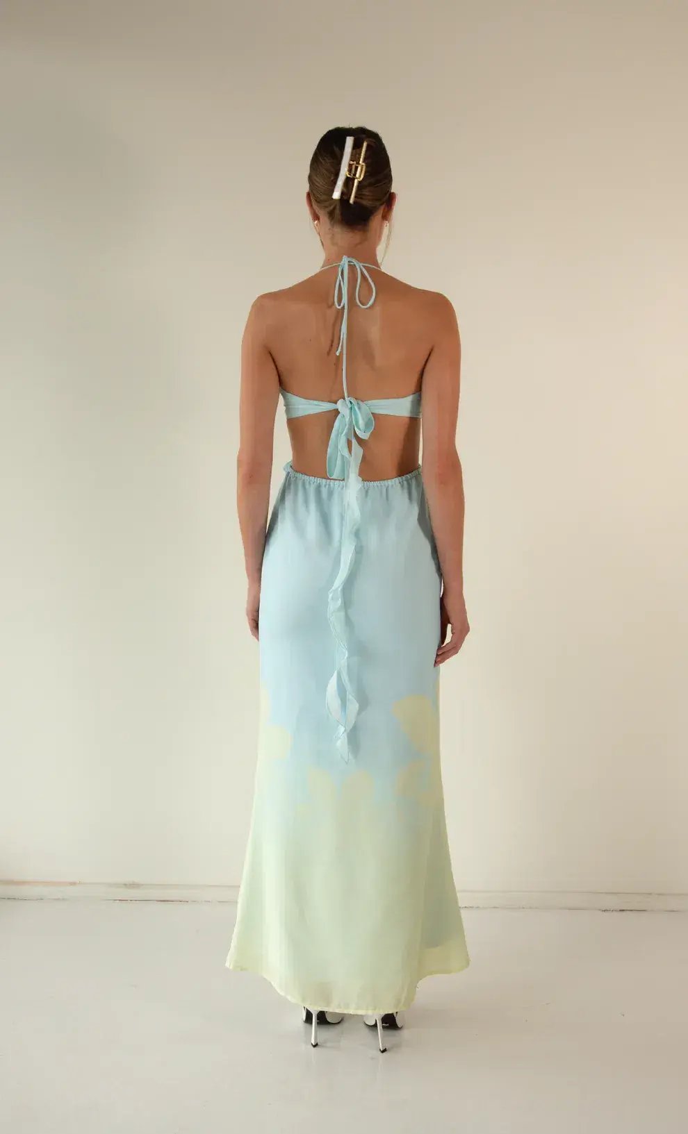 Neux the Label Bleú Maxi Dress Ocean Print Size 8 photo 2