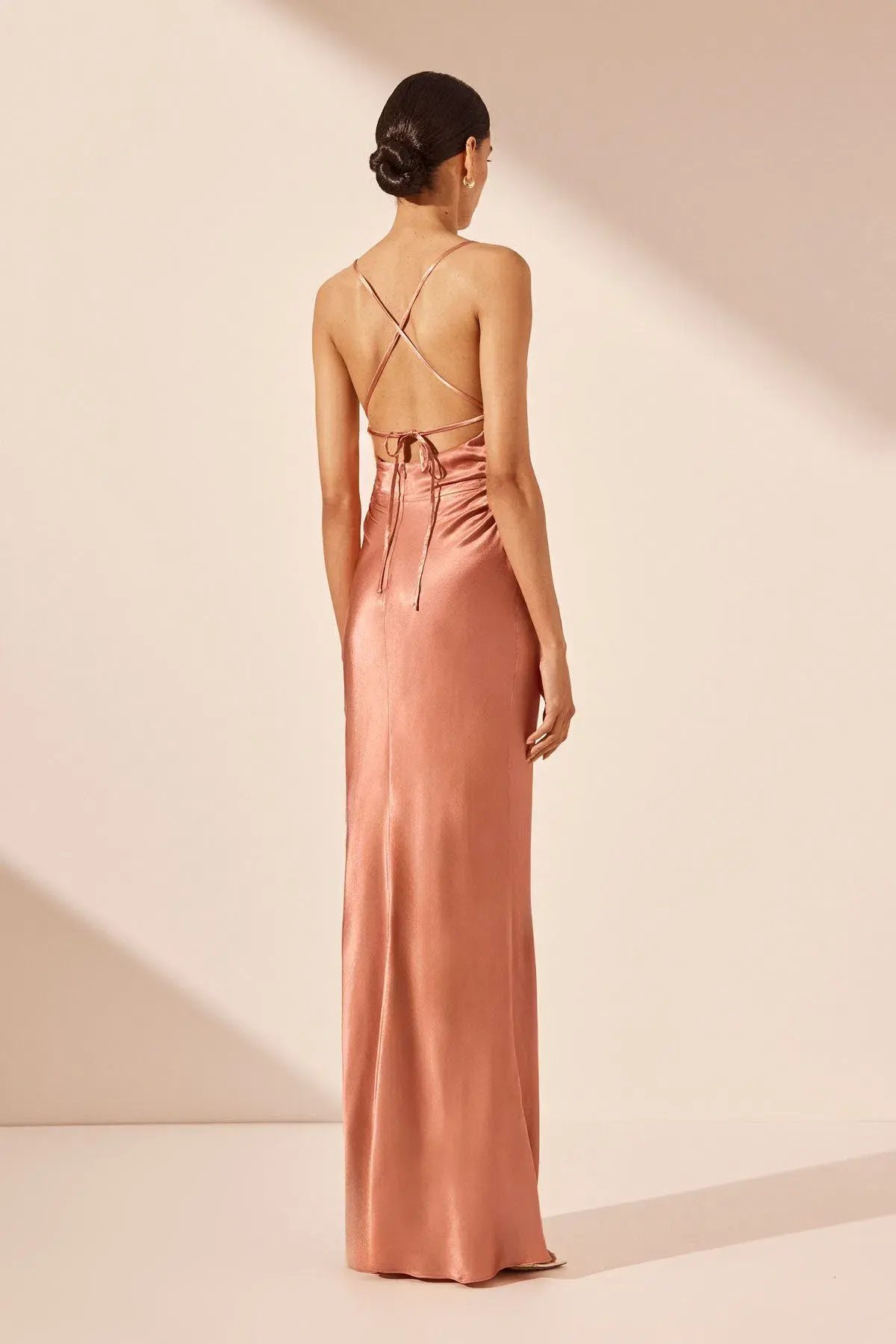 Shona Joy La Lune Lace Back Maxi Dress Antique Rose Size 8 photo 3