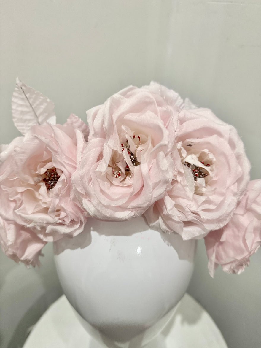 Vintage Wendy Scully  Pink Silk Rose Crown photo 2