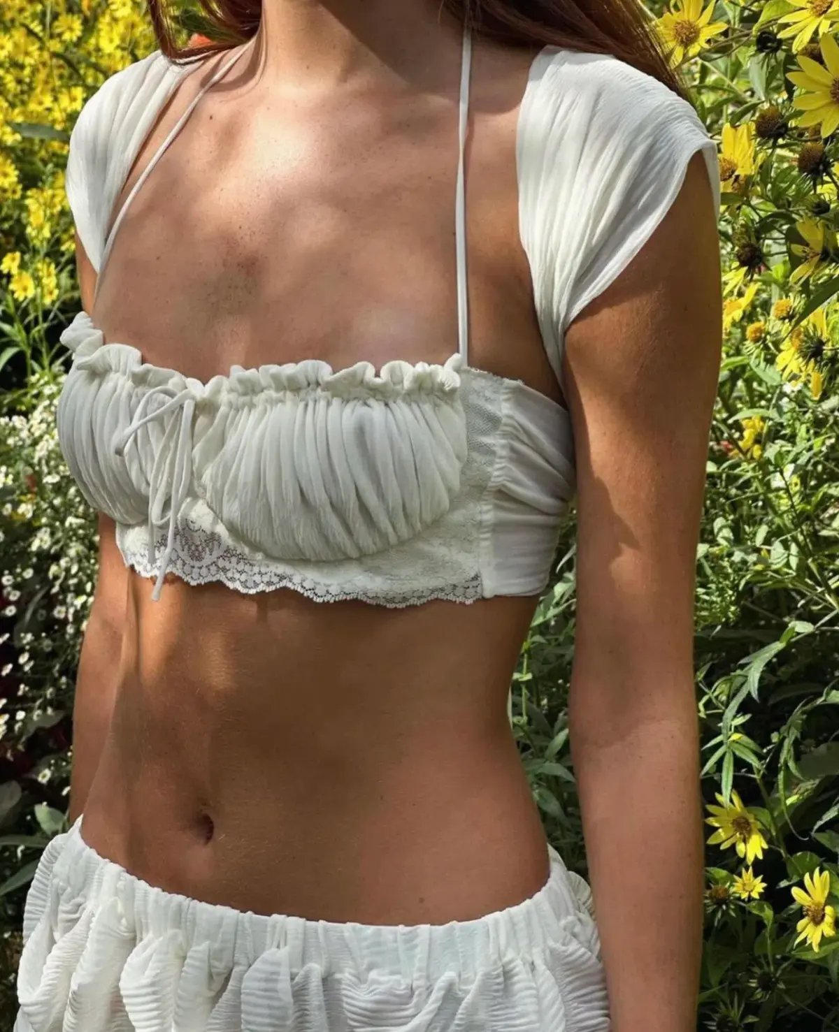Fait Par Foutch Antoinette Bra Top and Marion Skirt Set Ivory Size 10 photo 3