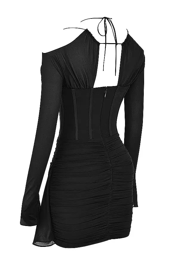 House of CB Gianna Real Silk Corset Mini Dress Black Size XS / Au 6 photo 6