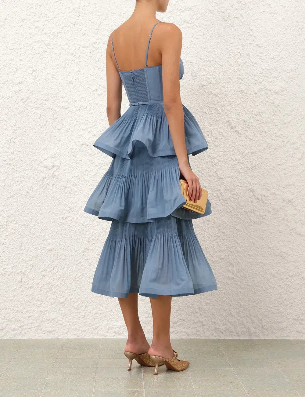 Zimmermann Pleated Tiered Midi Dress; size 0 / AU 10 photo 3