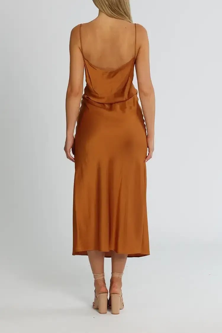 Clea Estelle Slip Dress Copper Brown Size 8 photo 3