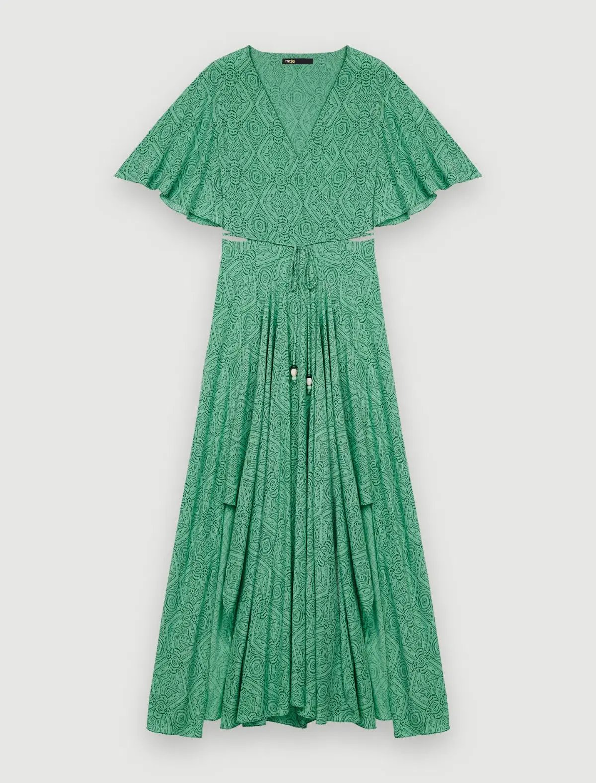 Maje Rimaro Wrap Maxi Dress Green Size 34/Au 6 photo 3