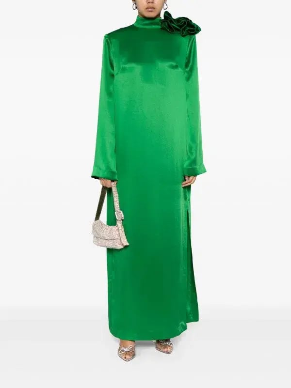 Rachel Gilbert Rosy Full Length Gown Emerald Size 12 photo 2