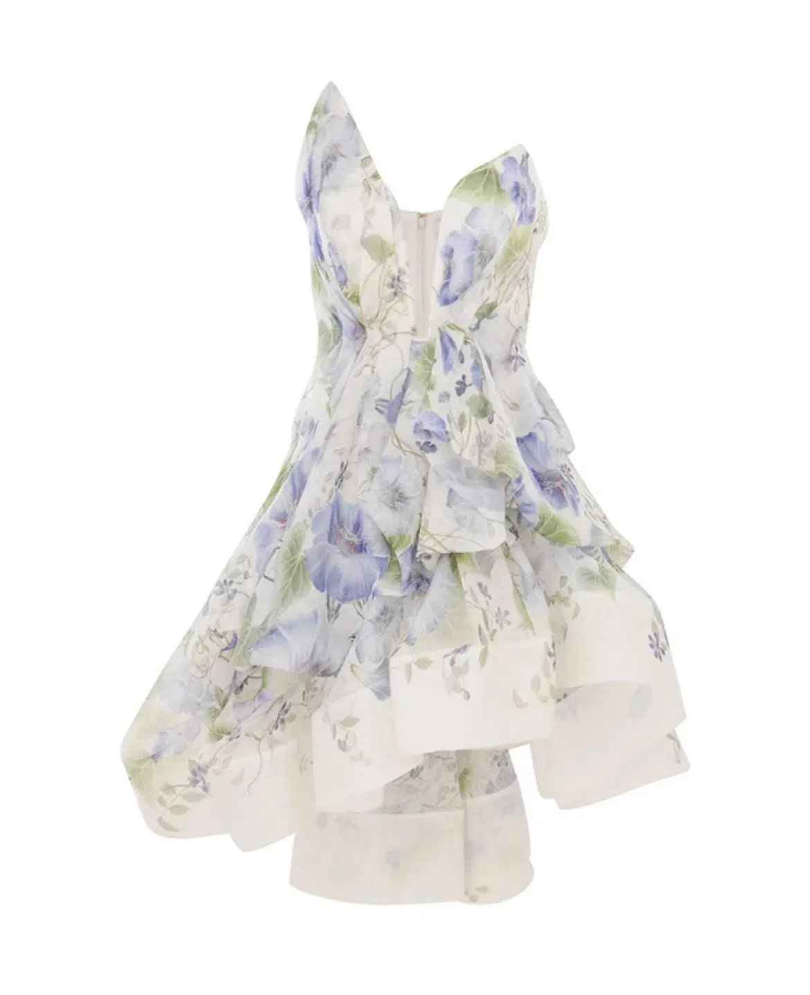 Zimmermann Natura Draped Mini Dress in Blue Floral Size 1/AU 10 photo 4