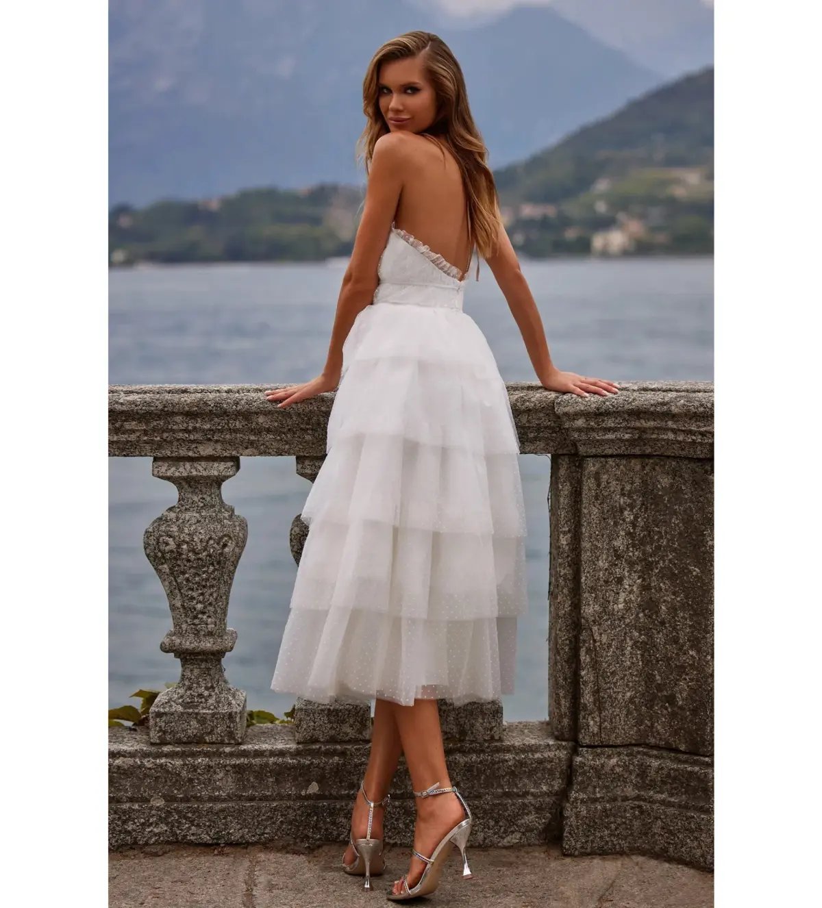 Alamour Barbara Midi Dress White Size L AU 12 photo 6