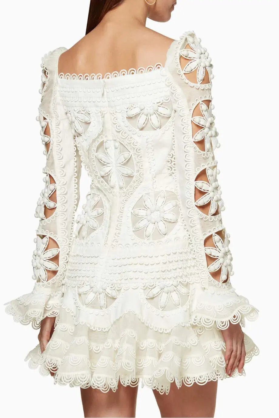 Zimmermann Whitewave Doily Dress White Size 1 / AU 10 photo 3
