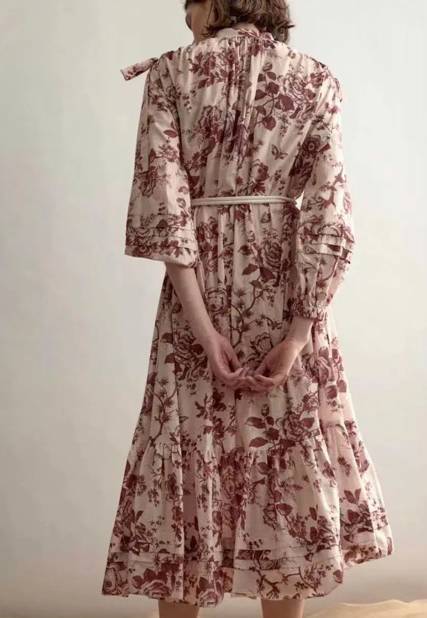 Alemais Heather Tie Shoulder Midi Dress Floral Size AU 6 photo 3