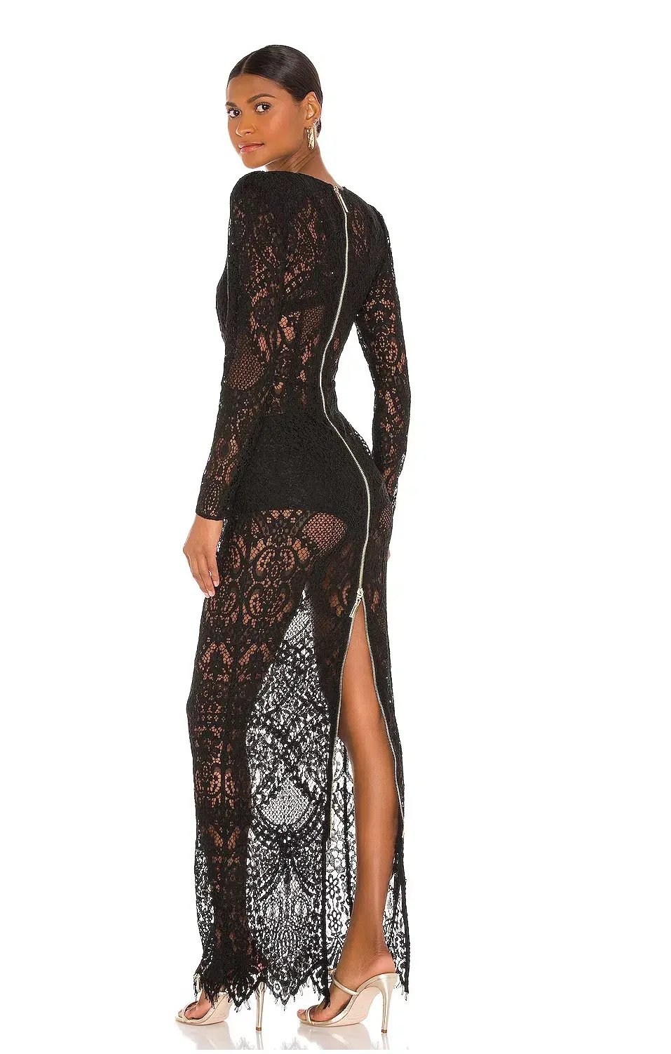 Bronx and Banco Allegra Lace Maxi Dress Black Size 6 photo 4