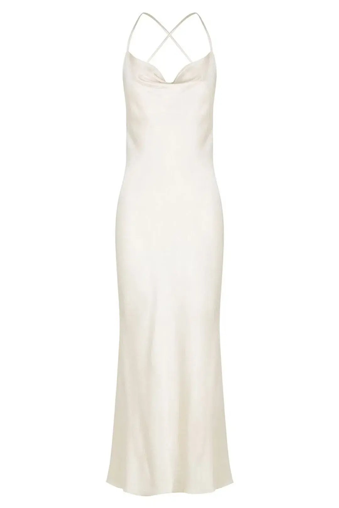 Shona Joy La Lune Backless Bias Midi Dress Cream Size 8 photo 4