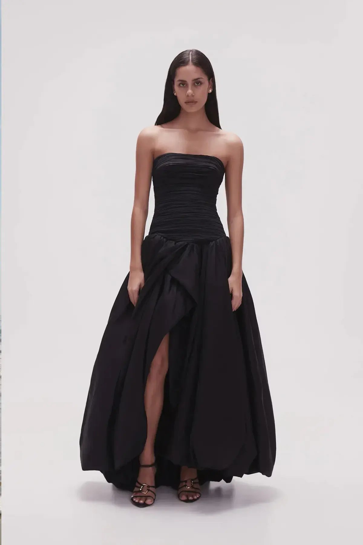 Aje Violette Bubble Hem Maxi Dress Black Size 16 photo 4