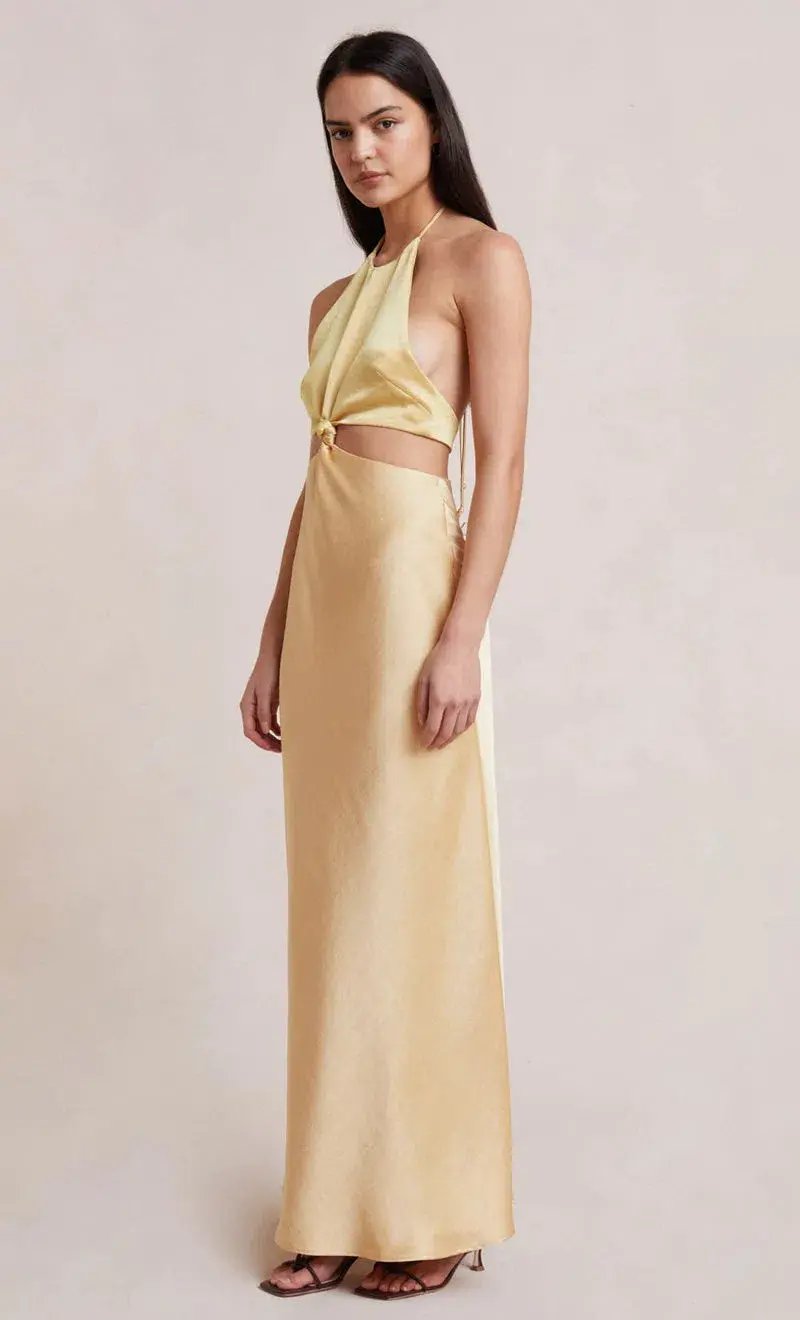 Bec & Bridge Carrie Halter Maxi Dress Yellow Size 8 photo 2
