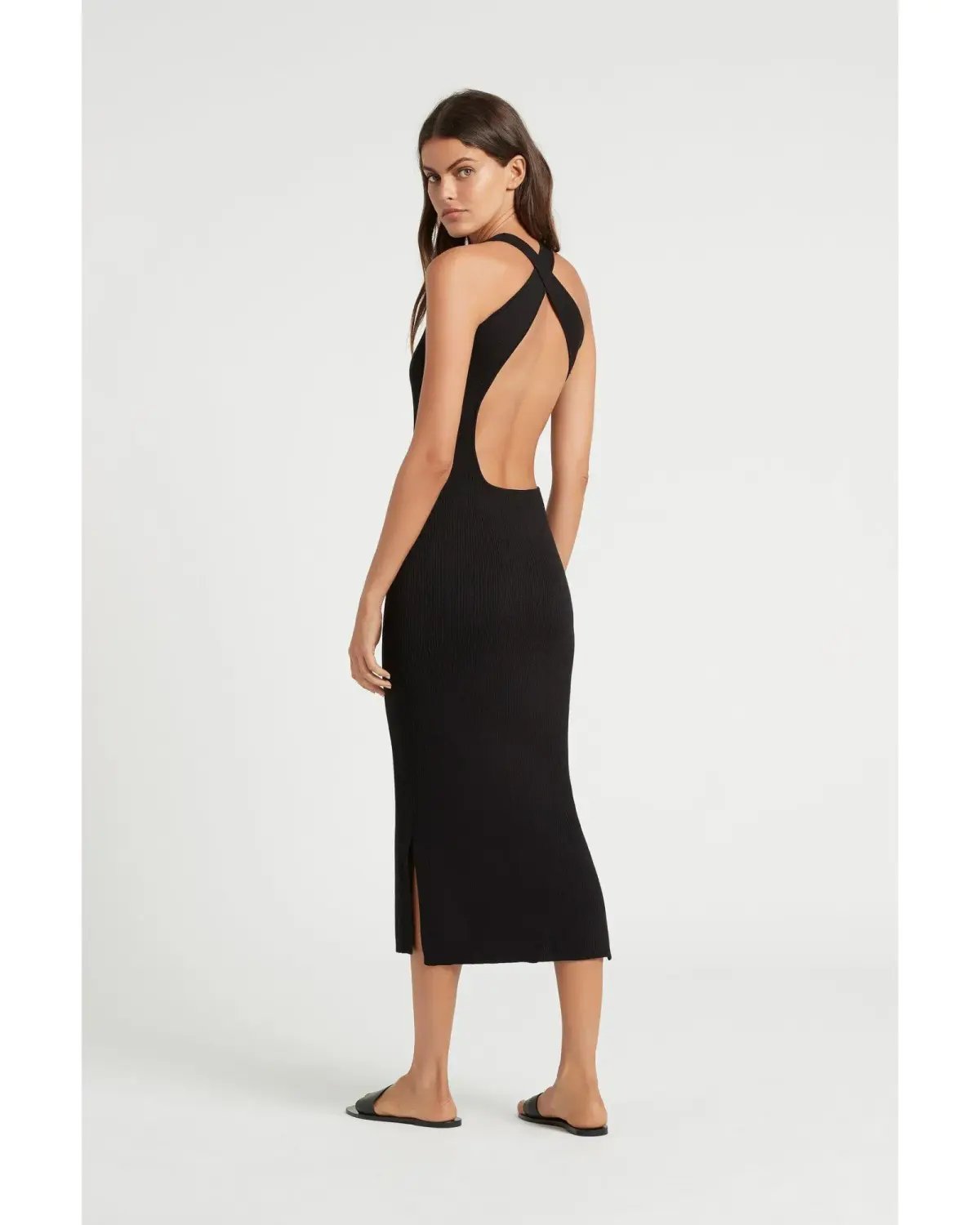 Sir The Label Marcelle Open Back Midi Dress Black Size AU 8 photo 2
