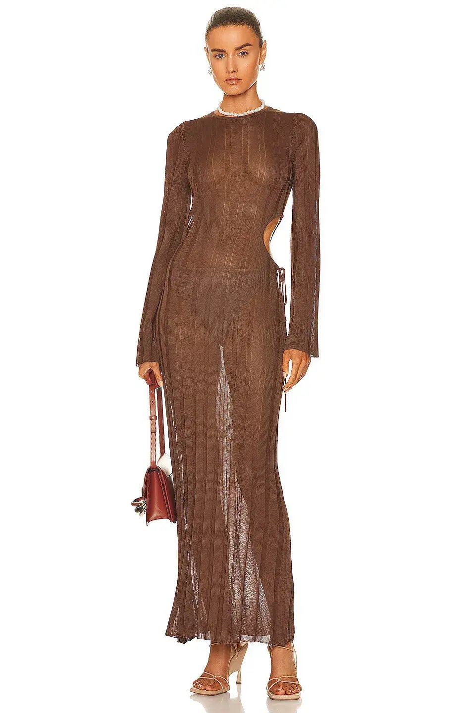Sir the Label Aya Cut Out Dress Chocolate Size 1 / AU 8 photo 4