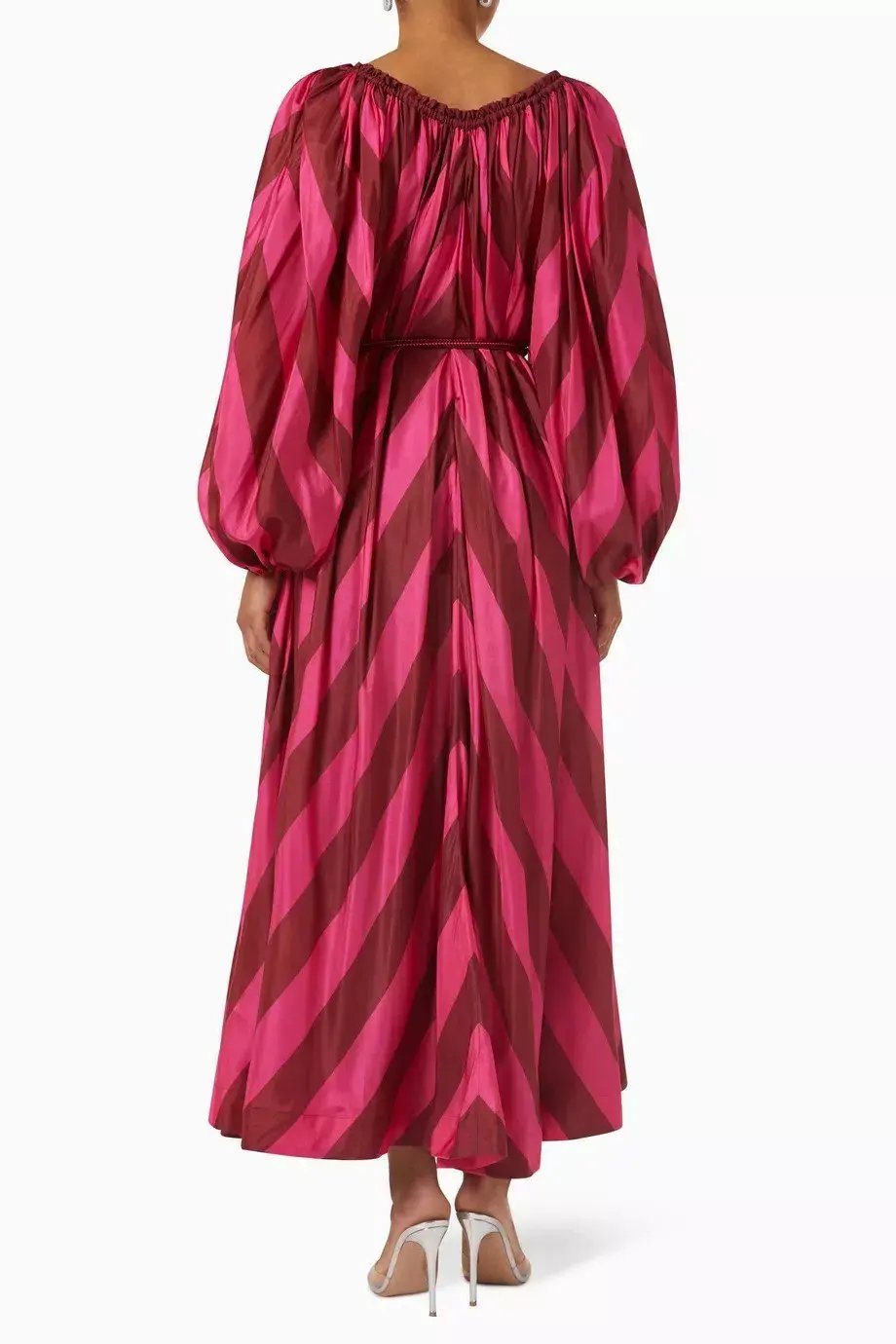 Zimmermann Twiggy Silk Pink Stripe Dress Print Size 2/Au 12 photo 2