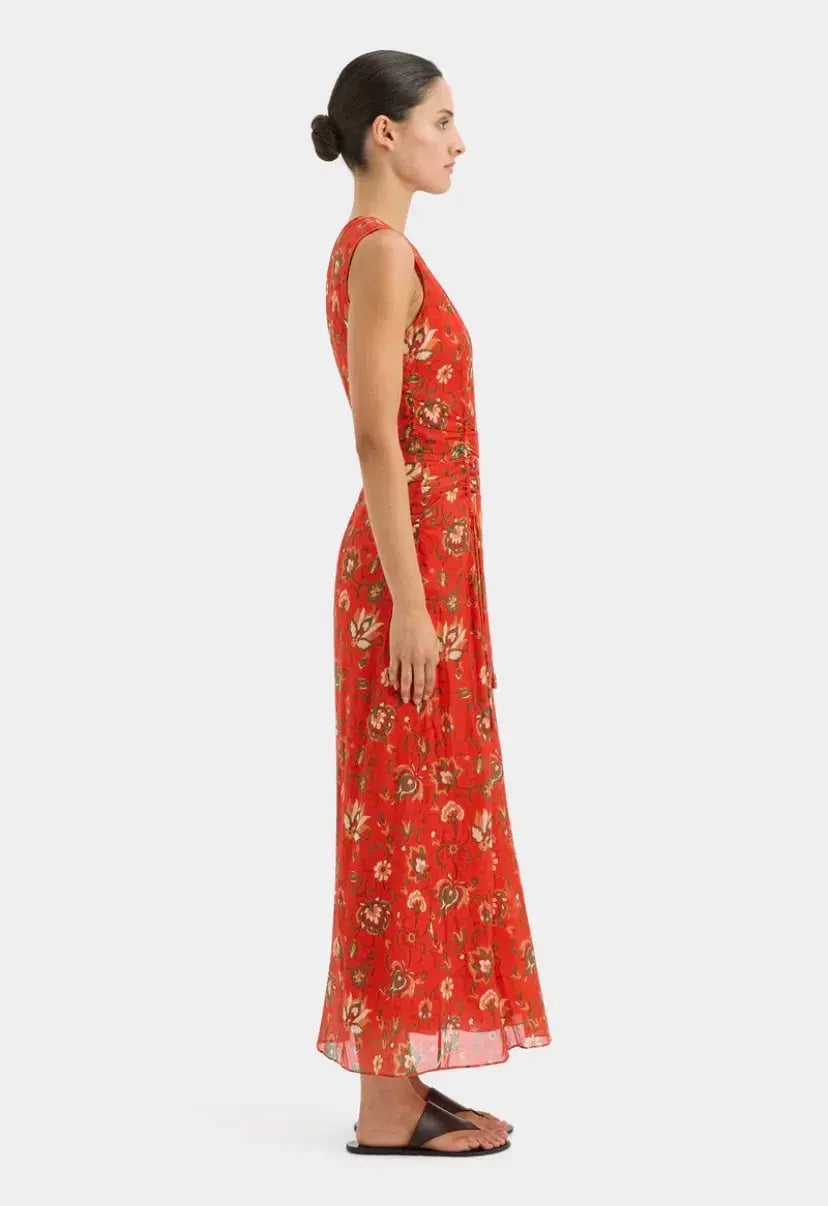 Sir the Label Reyes Dress Red Floral Size 8 photo 4