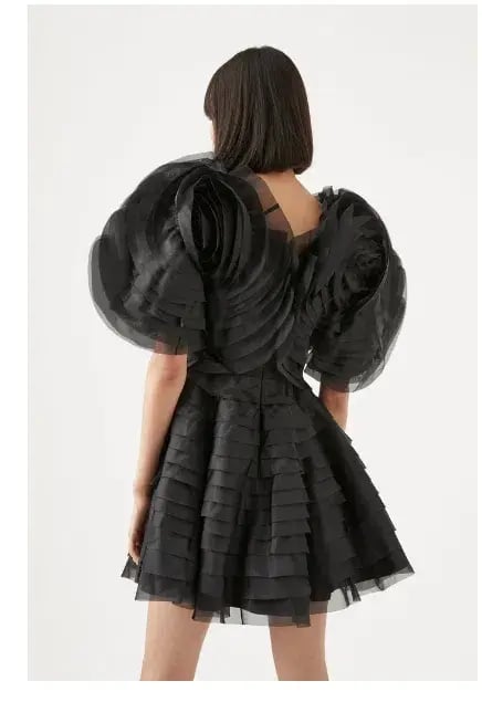 Aje Amour Ruffle Mini Dress Black Size 6 / XS photo 3