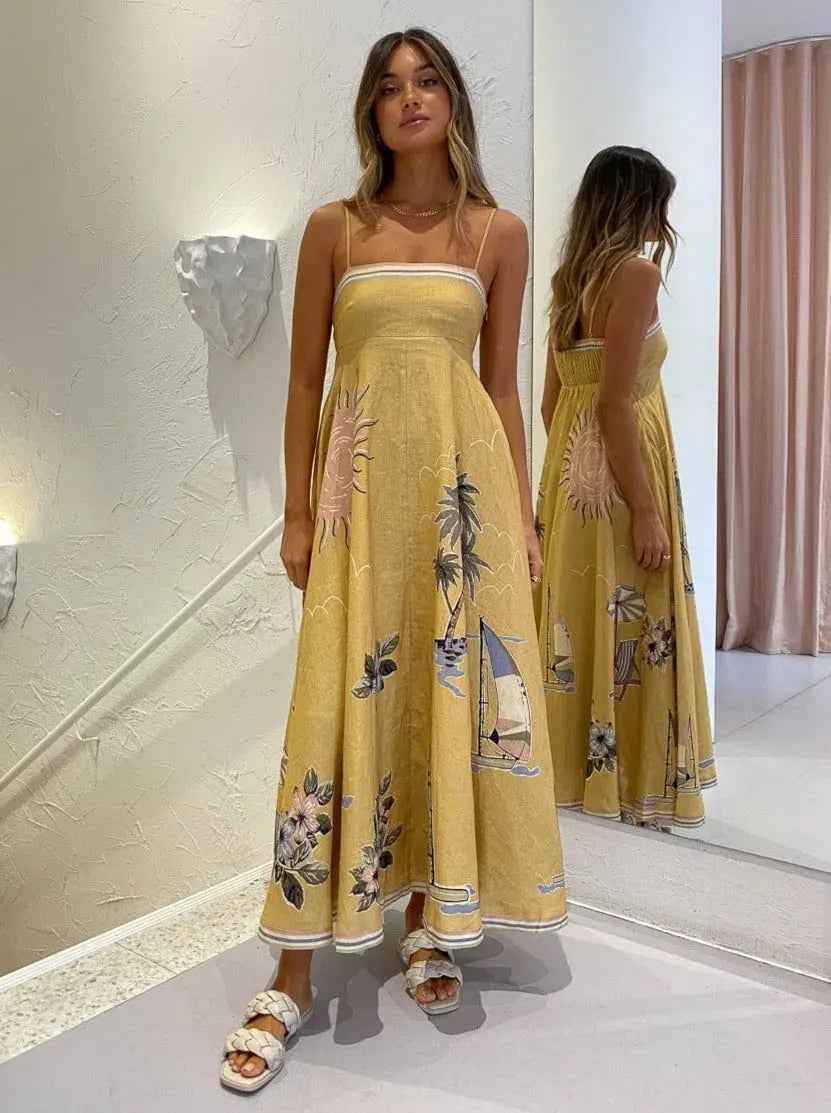 Alemais Sunset Shades Sundress Yellow Print Size 10 photo 2