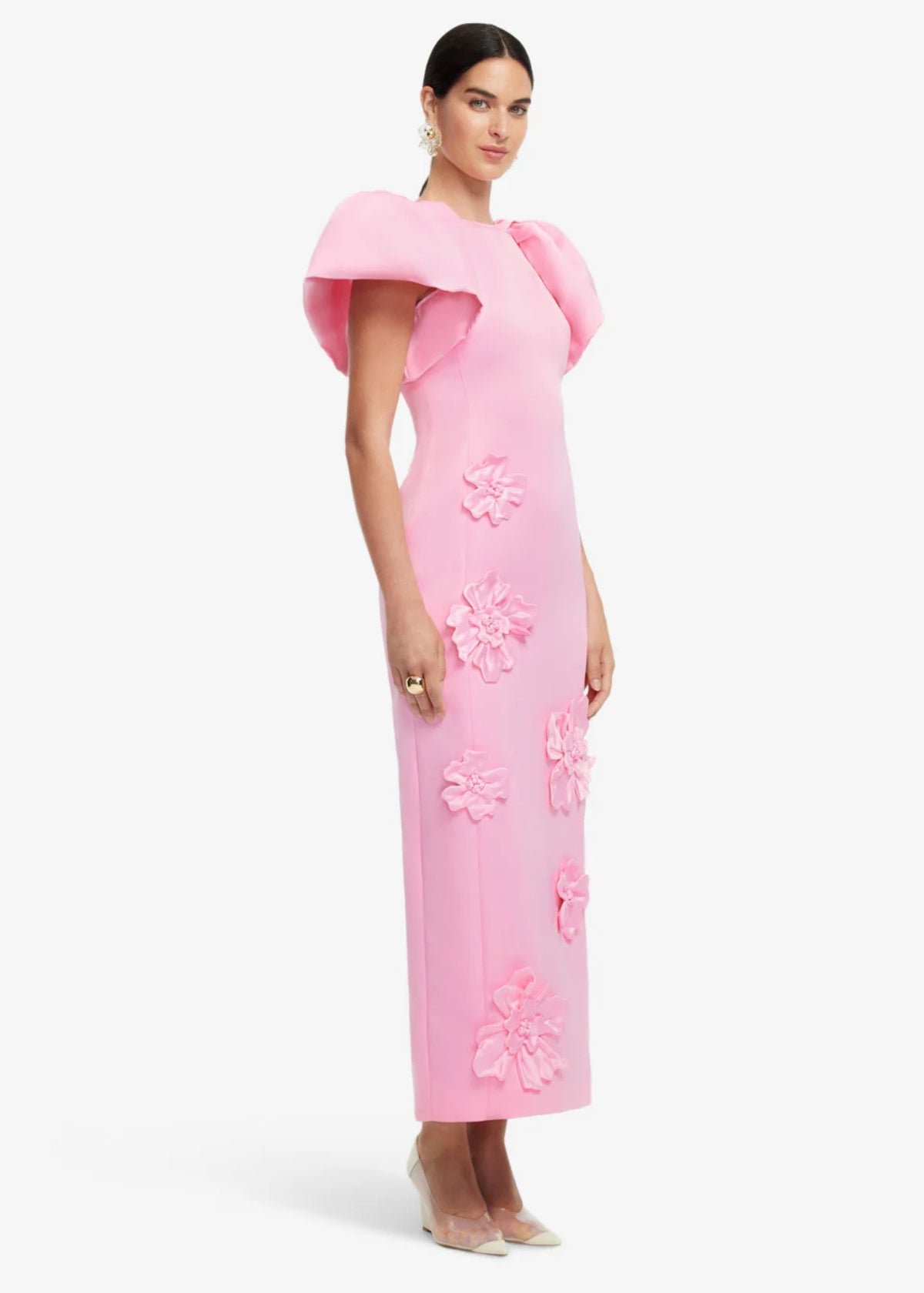 Lucinda Floral Applique Maxi Dress in Pink photo 2