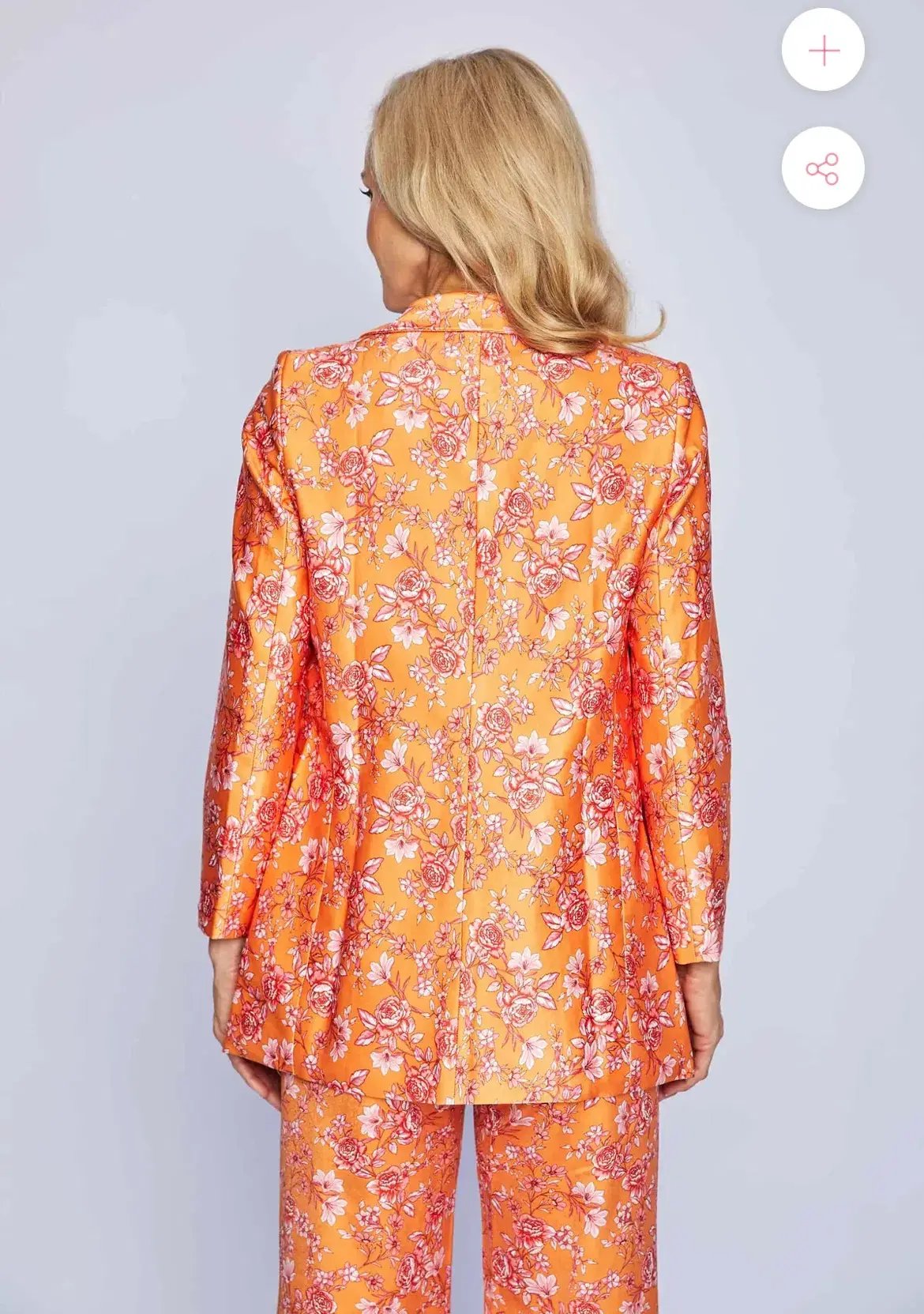 Moira Muse Hepburn Floral Two-Piece Suit Peach Size 14 photo 4
