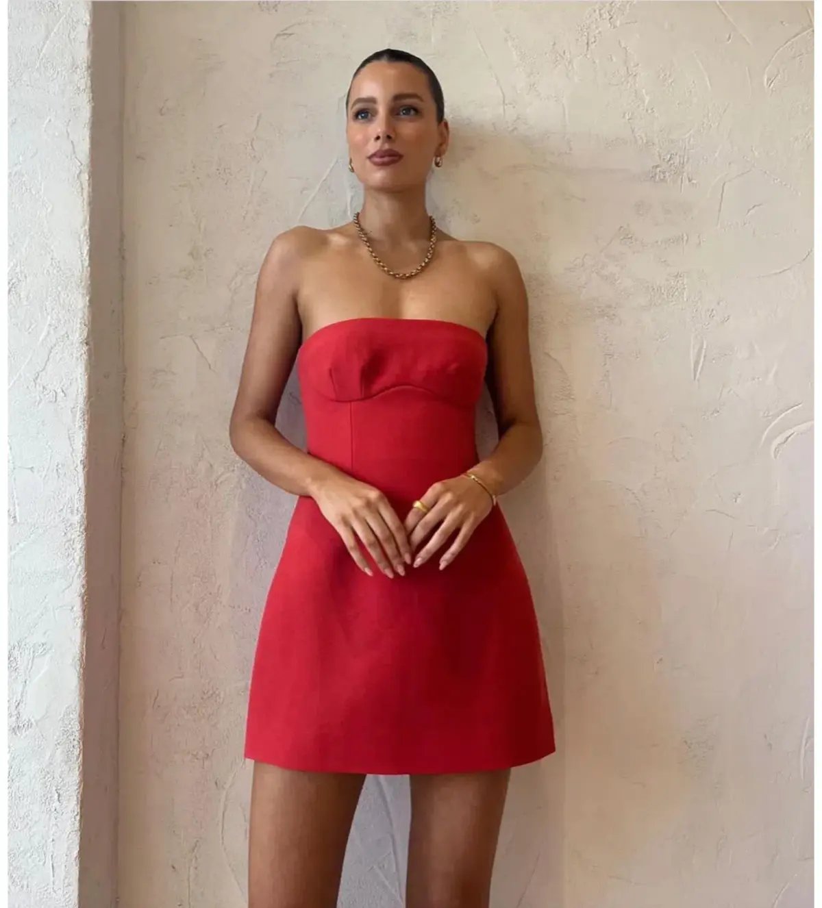 Sir The Label Spoerri Sculpted Mini Dress Red Size AU 6 photo 2