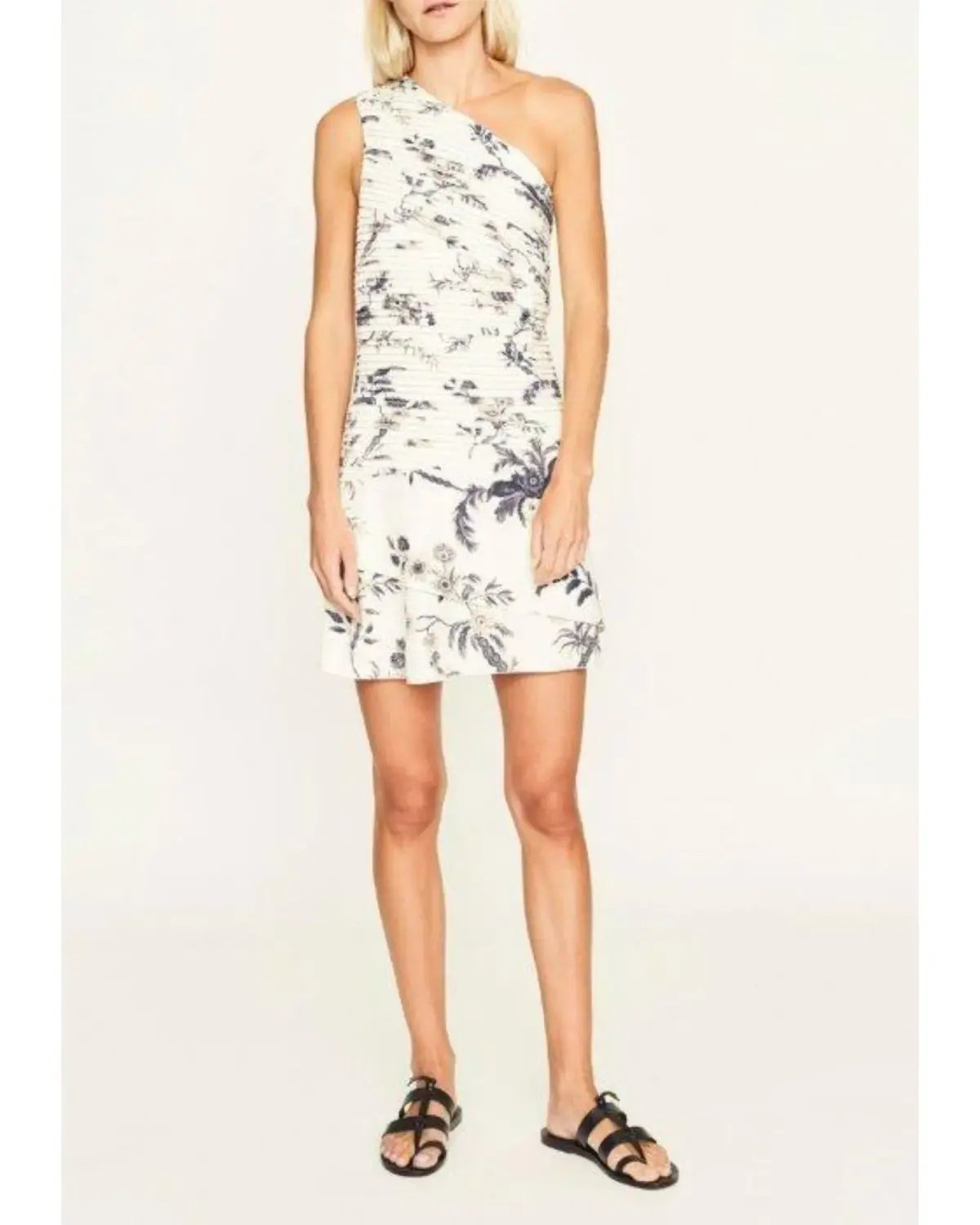 Sir The Label Florentine Pleated Mini White Print Size AU 10 photo 2