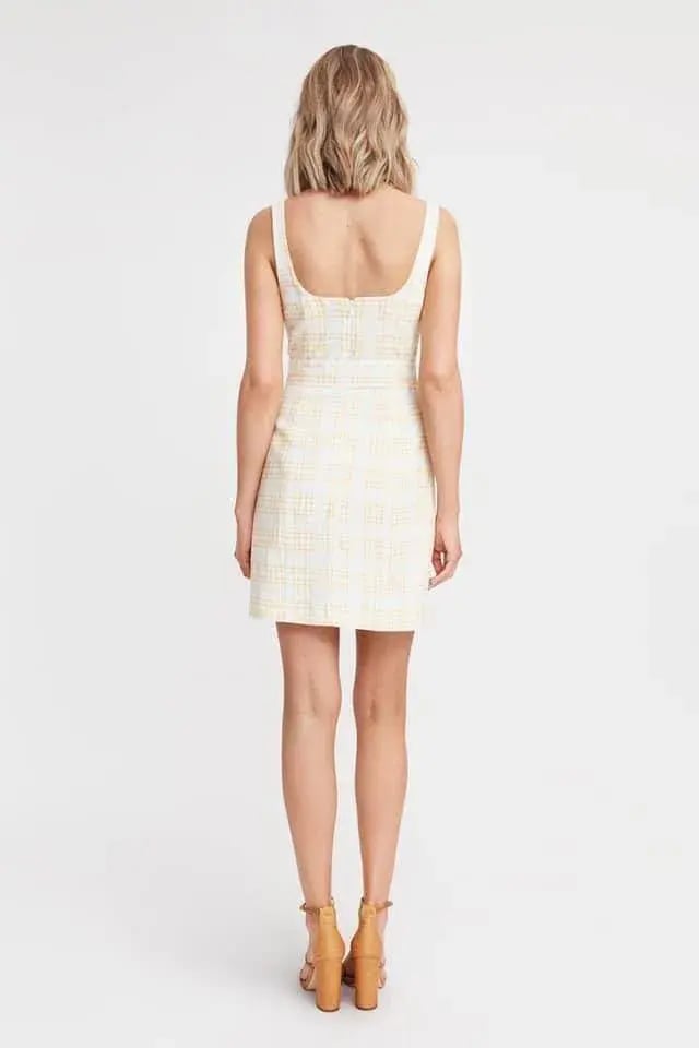 Kookai Checker Linen Mini Dress Print Size 8 photo 4