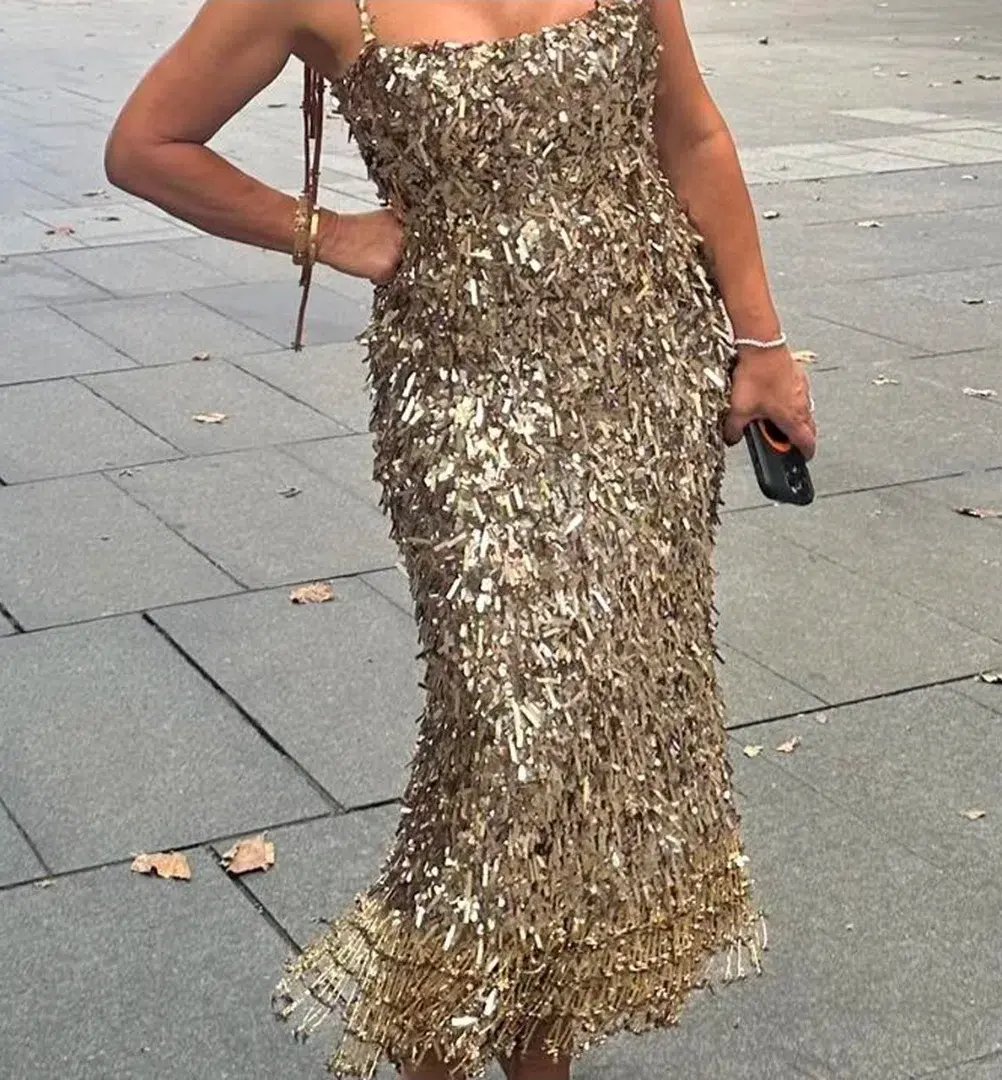 Rachel Gilbert Posie Dress Gold 3/AU12 photo 6