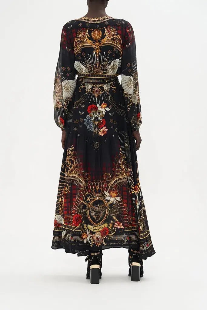 Camilla Robbie Williams 'Do I Entertain You" V Neck Belted Dress Print Size 14 photo 3