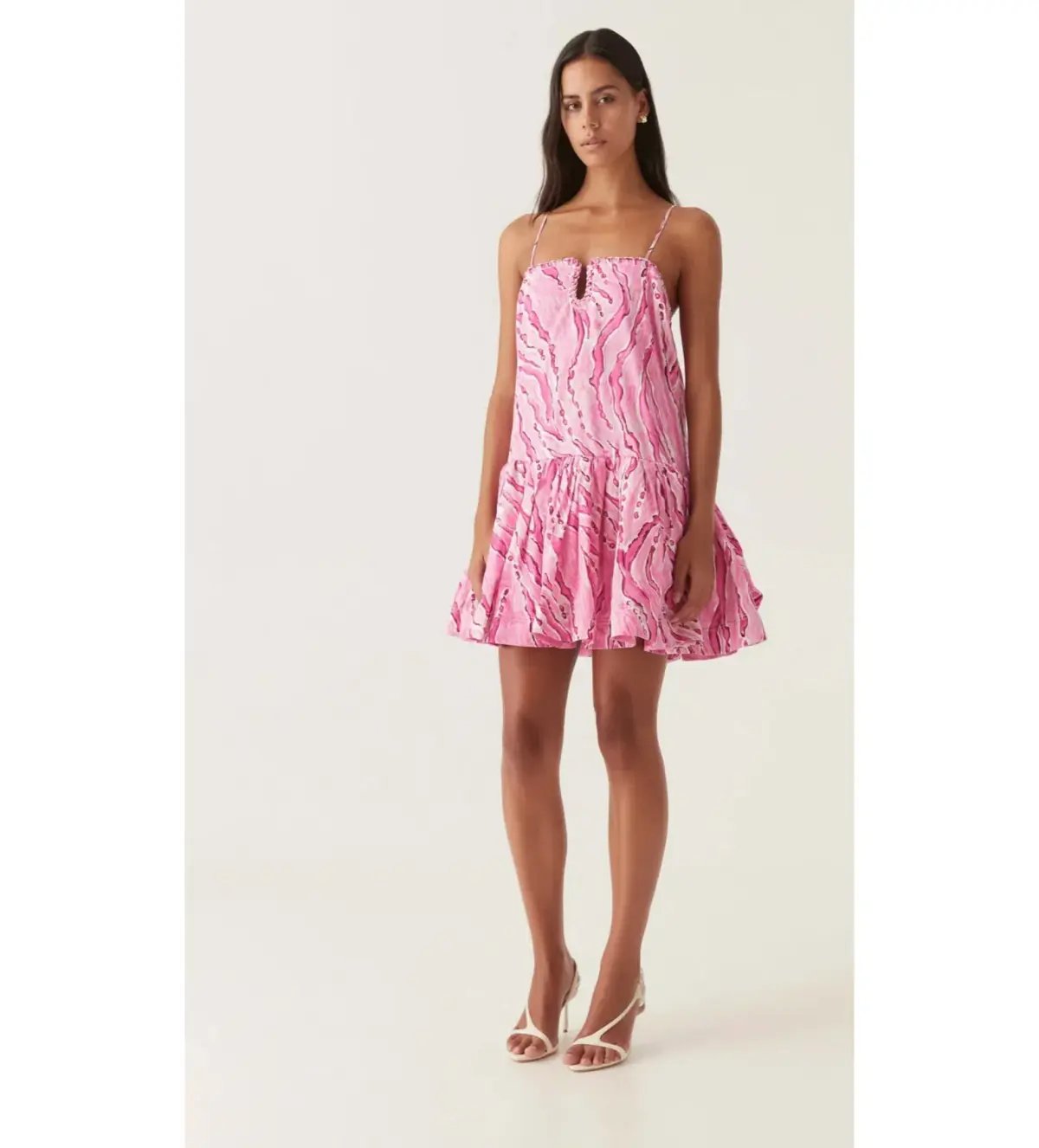 Aje Willow Sweetheart Mini Dress in Dappled Flame Size AU 10 photo 2