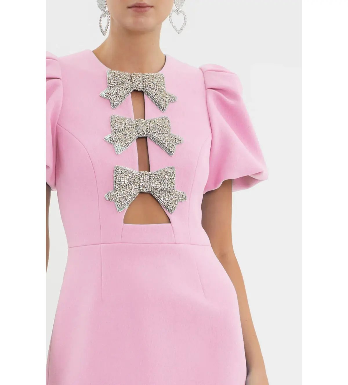 Rebecca Vallance Juliana Puff Sleeve Mini Dress Pink Size AU 10 photo 2