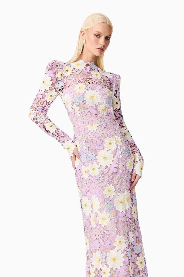 Elliatt Sigrid Midi Dress - Lilac Multi photo 4