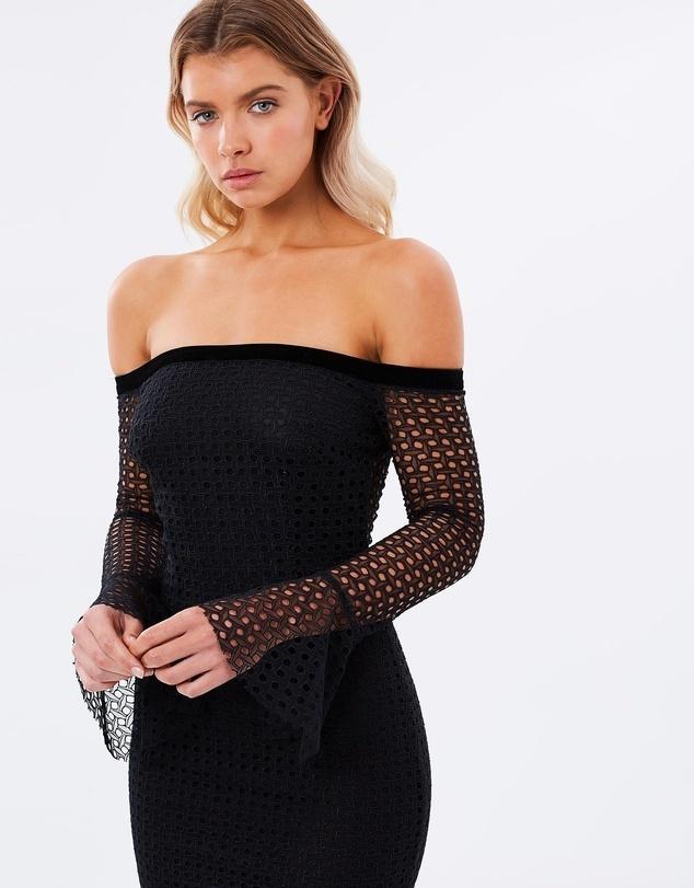 Bec & Bridge Zinnia Off the Shoulder Dress Black Size AU 10 photo 2