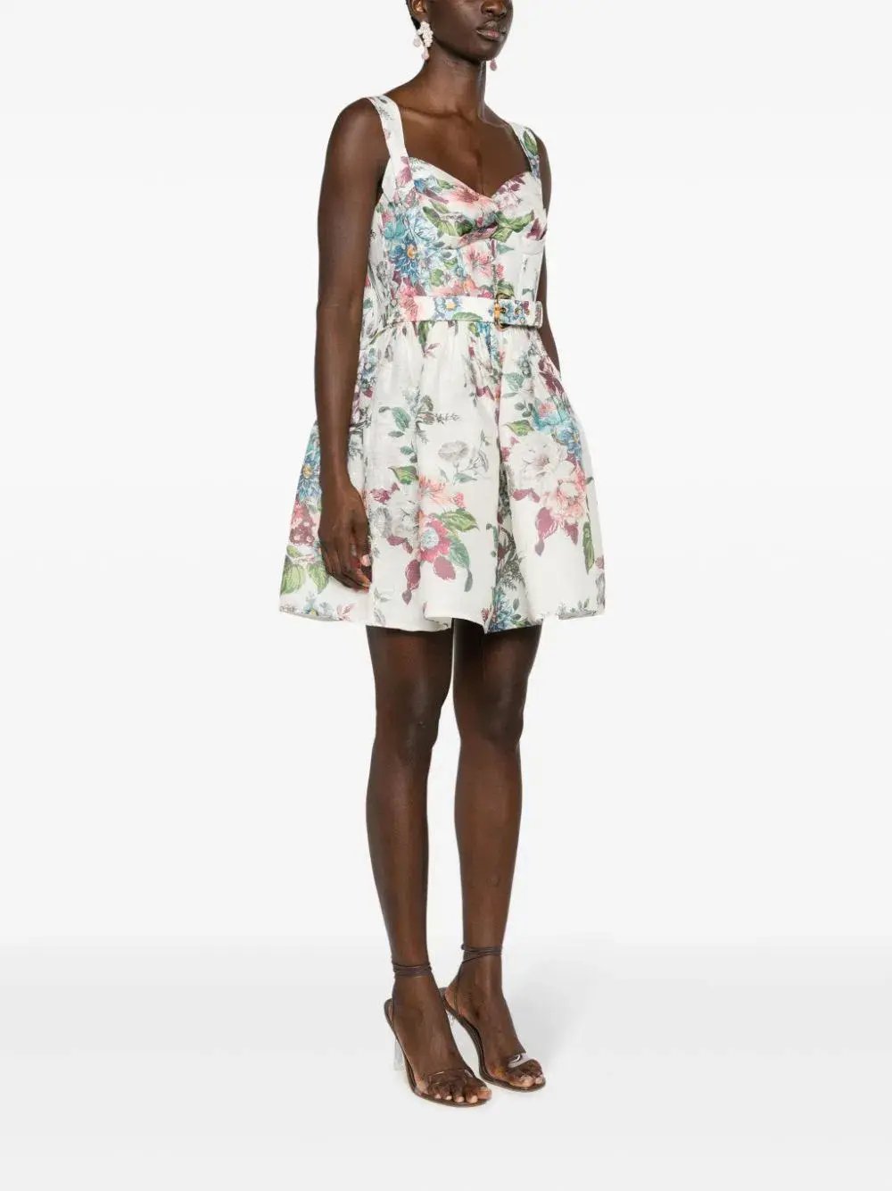 Zimmermann Matchmaker Mini Dress Ivory Barkcloth Floral Size 0 / AU 8 photo 2