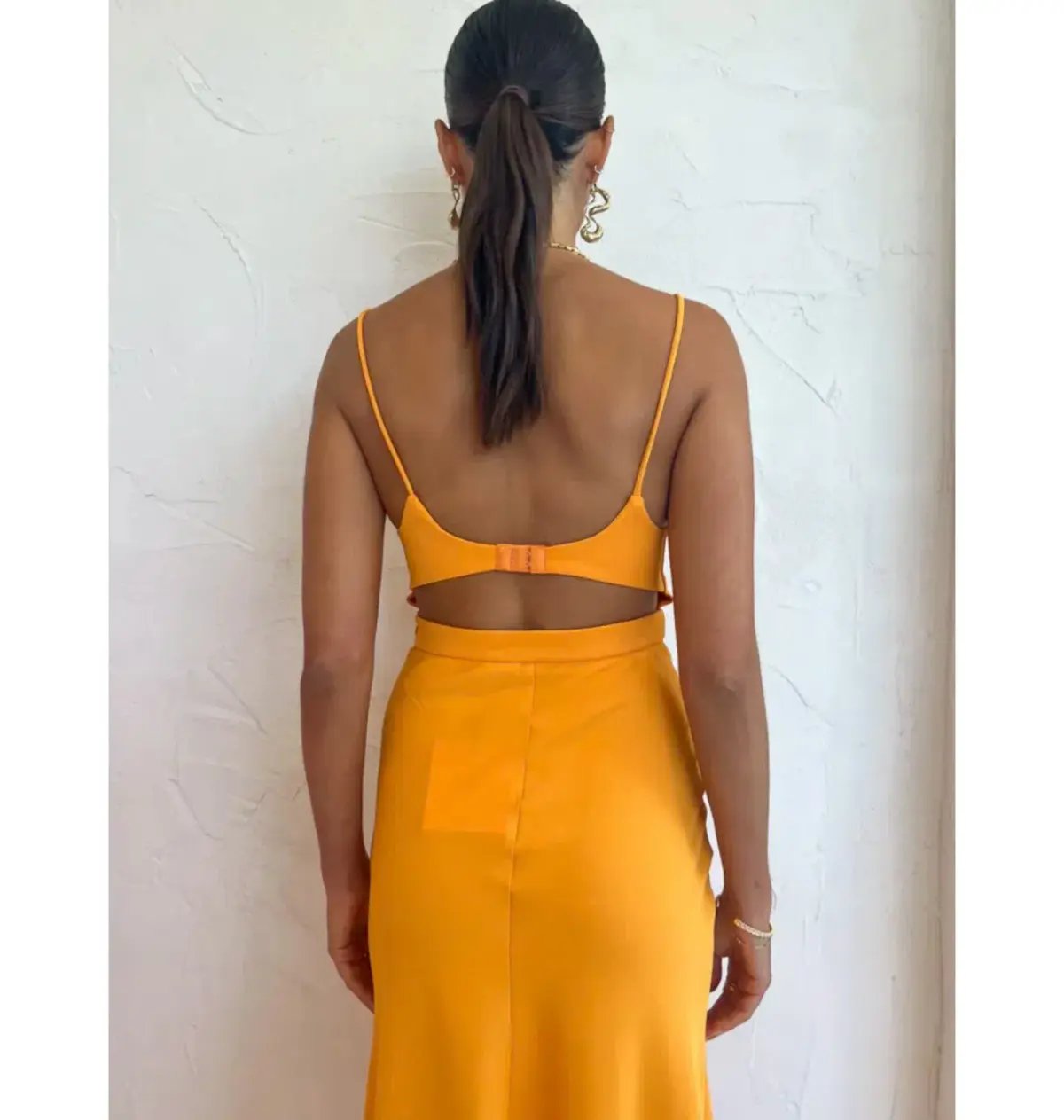 By Johnny Callia Wire Midi Dress In Apricot Orange Size AU 12 photo 6