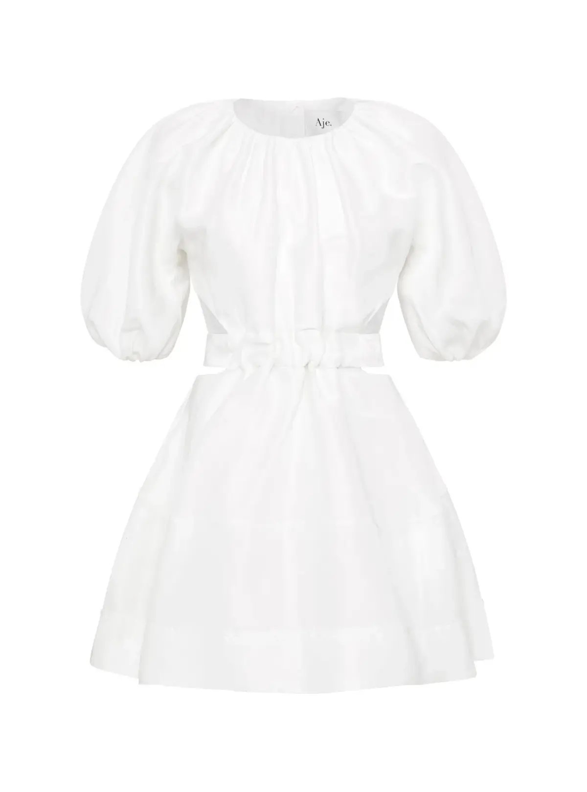 Aje Mimosa Cut Out Mini Dress in Ivory Size AU 6 photo 7